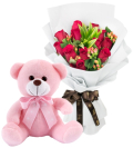 Birthday Flower with Bear Online Order to Cebu