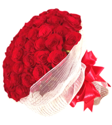 100 fresh red roses in a special bouquet