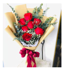 send 7 stems fresh red roses in bouquet to cebu