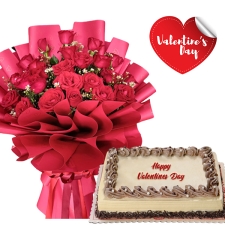 Valentines Flower with Cake Delivery Talisay Cebu