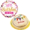 Birthday Marble Chiffon Cake with Mylar Balloon