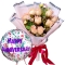 9 Pcs. Peach Roses with Anniversary Balloon