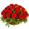 24 Red Roses in Basket